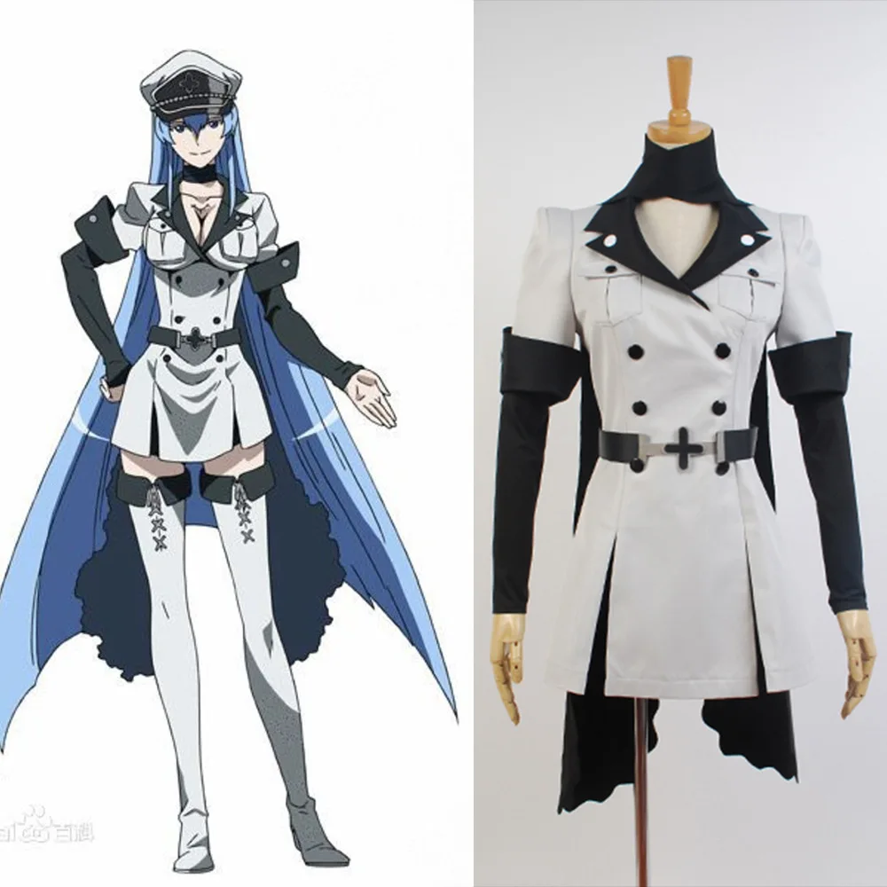

Anime Akame Ga KILL Cosplay Esdeath Empire Cosplay Costume Uniform Suit Set Hat Halloween Party Costume for Women Girl