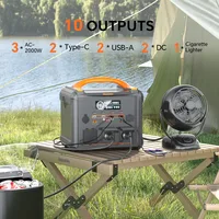 Station d'alimentation portable NEWSMY S1210 2000W, 3000W de pointe, batterie LiMnFePO₄ 1102,5Wh, charge rapide AC 1300W, générateur solaire MPPT 6