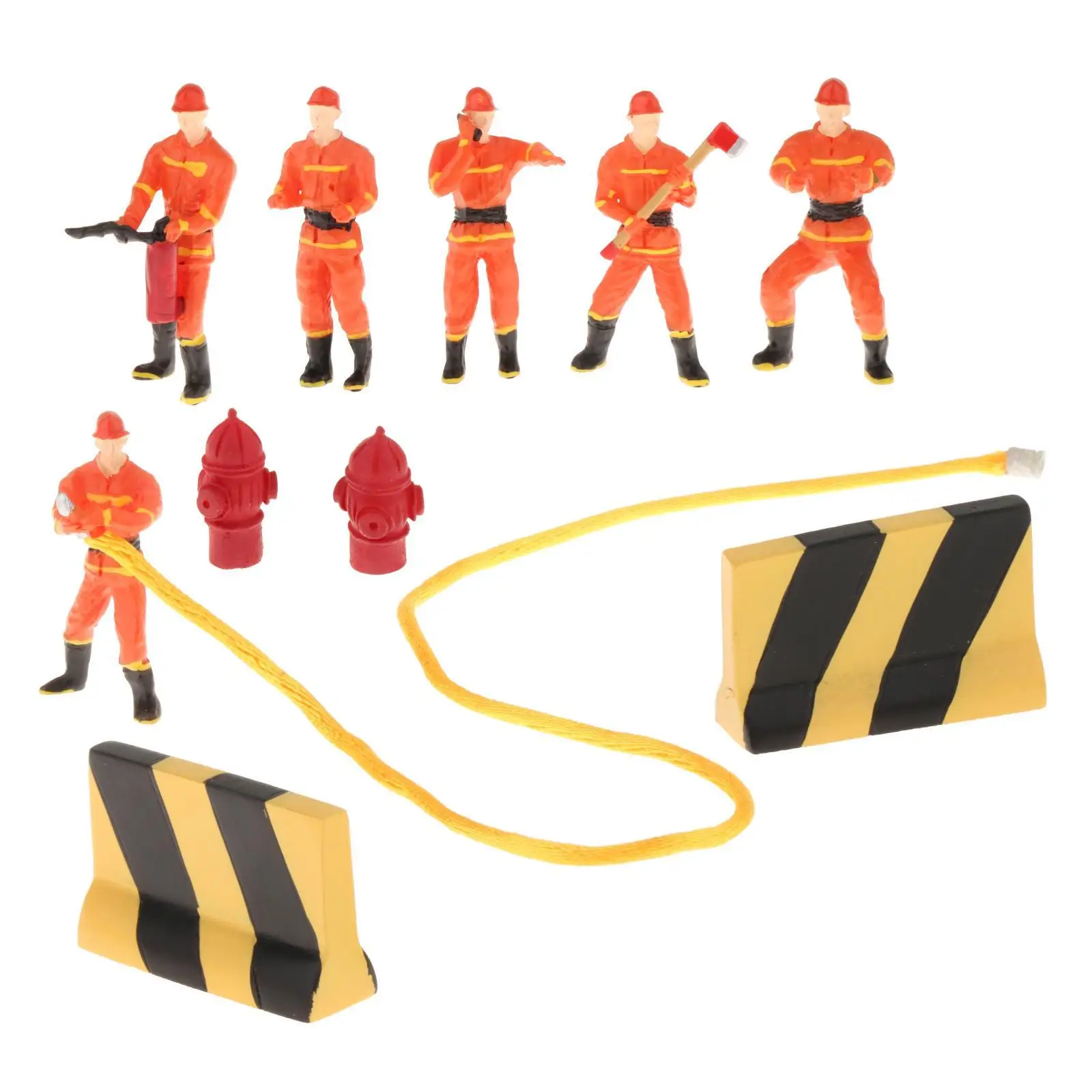 1:50 Scale Handpainted Dioramas Resin Firefighter Model for Trains Scene Fairy Garden Dollhouse Model Accessories Architectural