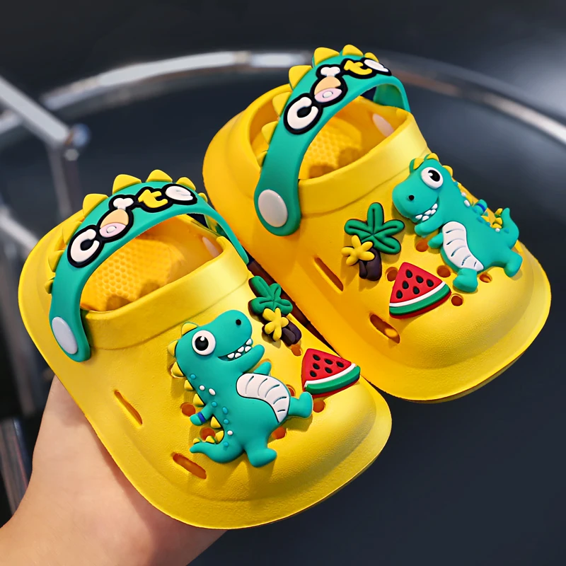 Adorable Dinosaur-Themed Lightweight Kids' Sandals with Colorful Accessories