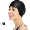 Silicone Swimming Cap Cover Ears for Men Women Waterproof Ear Protection 3D Durable Moisture-proof Swim rubber 1