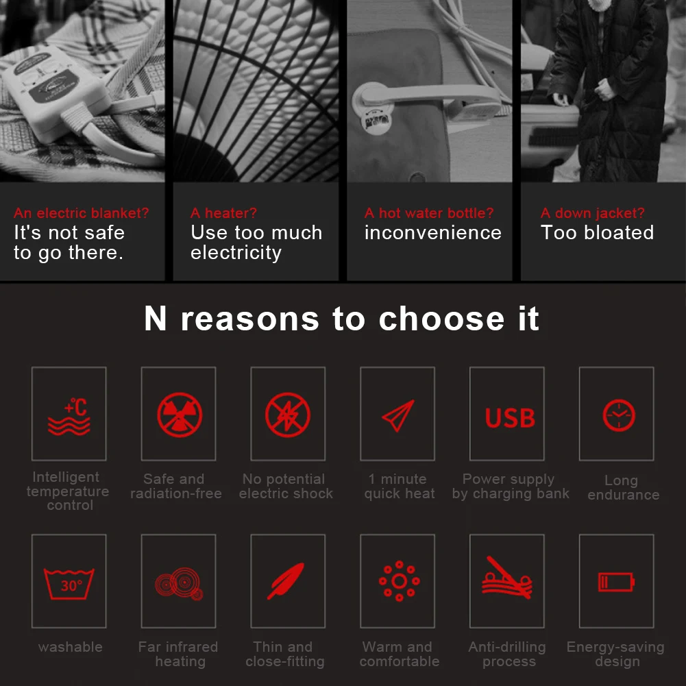 남성과 여성을위한 스포츠웨어 가열 코트 겨울 전기 난방 열 따뜻한 옷 야외 스키 하이킹