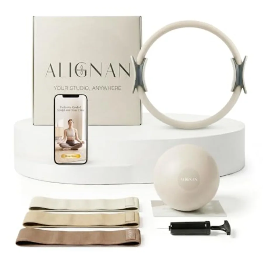 Home Workouts 14 Ring 8 Mini Ball 3 Booty Bands Set Beige Pilates Essentials Kit For Women With Gu_voghion.com