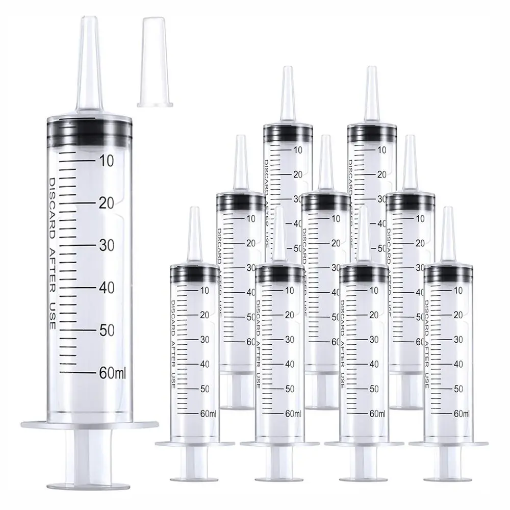 Transparent Plastic Syringe 1/10Pcs 60ml/cc No Needle Measuring Syringe Pets Feeding Accessories Industrial & Scientific