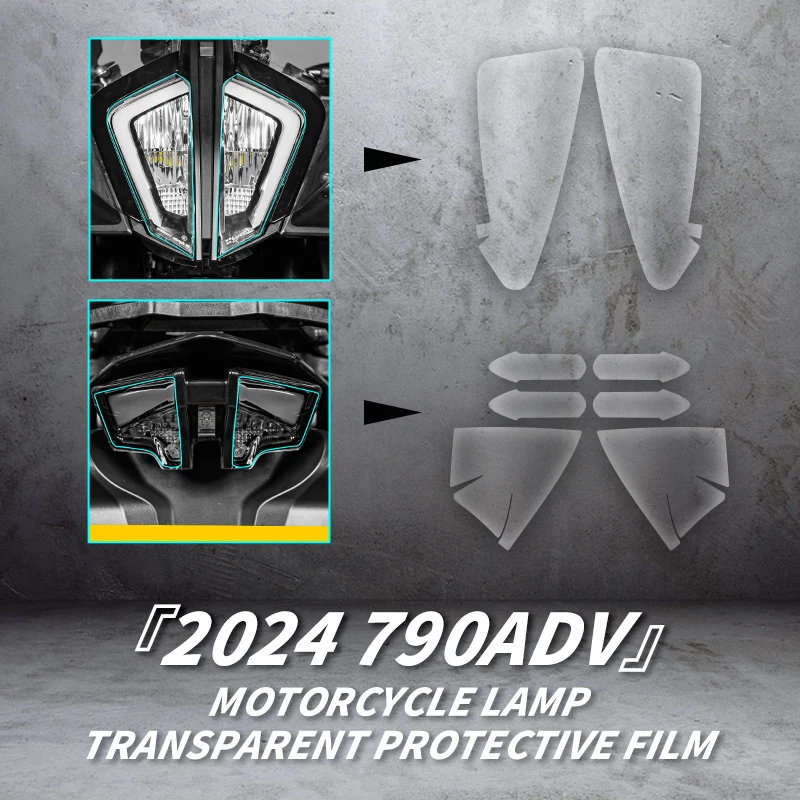 Use For KTM 790ADV A Set Of Motorcycle Headlight And Taillight Transparent Film High Material TPU Transparent Protection Film