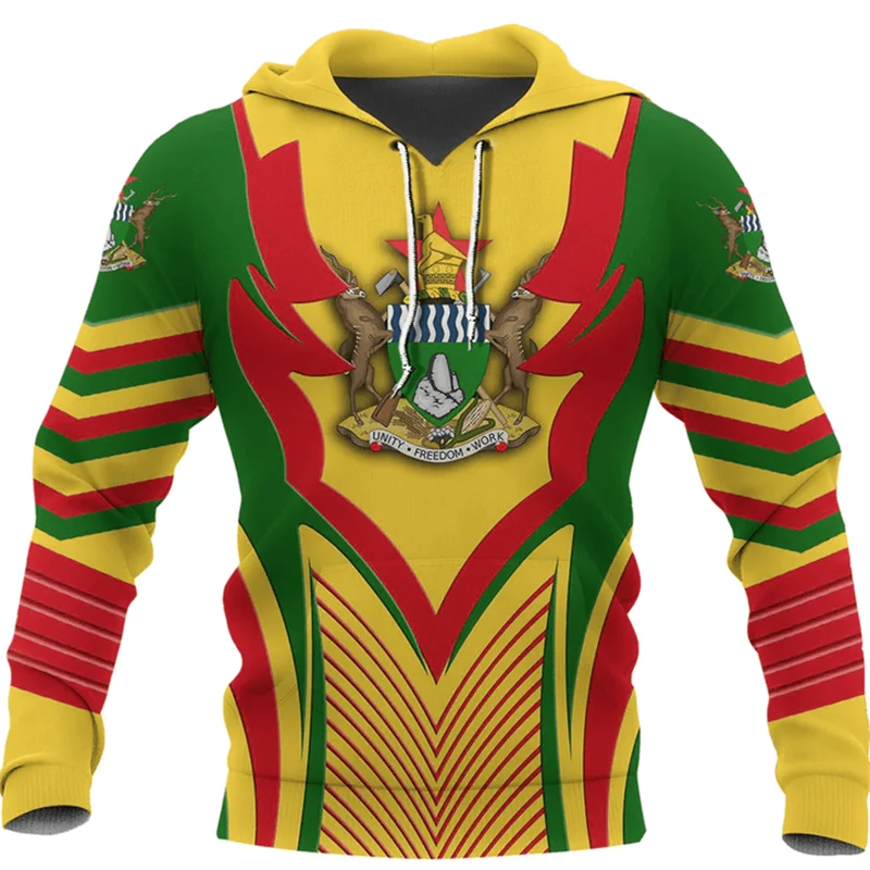 thumbnail image 1 of Sudadera con capucha unisex holgada de gran tamaño con el emblema de Zimbabwe, novedad de 2024, ropa de calle informal de primavera, 1 of 5