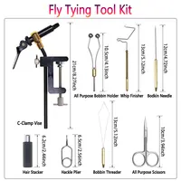 Hardened Steel C-Clamp Vise Fly Tying Tool Kit 8pc/Set 2