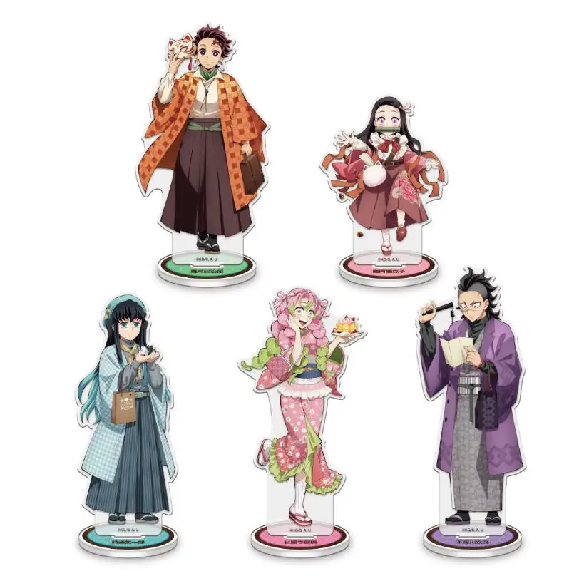 Anime Demon Slayer Kamado Tanjirou Kamado Nezuko Acrilico Stand Figura Modello Piatto Collezione Cosplay Desktop Decor