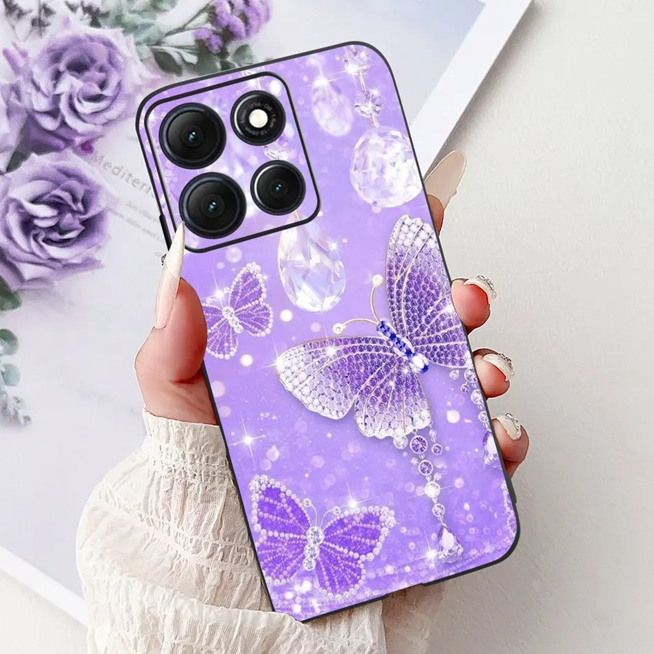 Floral Bamboo Cat Cartoon Soft Silicone Back Cover