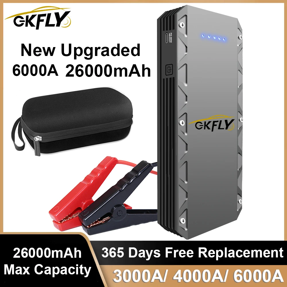 GKFLY 12V Car Jump Starter 18000mAh 3000A Starting Device Power Bank Car Battery Booster Charger For Petrol Diesel Starter car jump starter jump starter