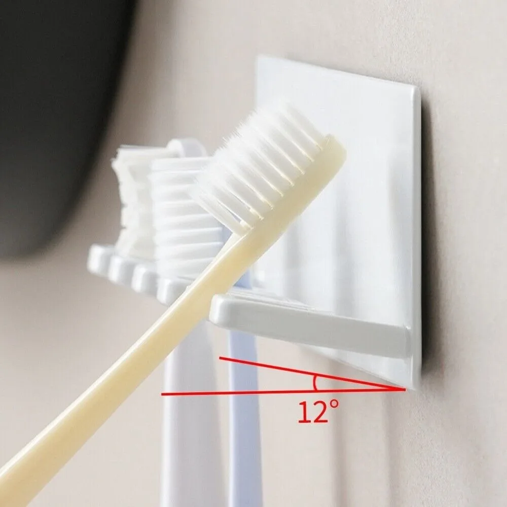 5 Slots Toothbrush Storage Rack Self-adhesive Wall-mounted Toothbrush Organizer Metal Durable Toilet Hanger Shelf Bathroom toothbrush holder,bathroom storage rack