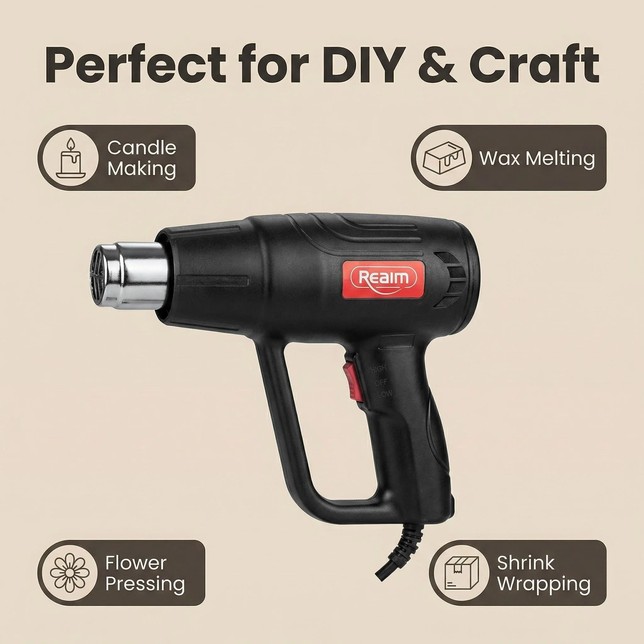 전문가용 열풍기 220V EU 캔들 제작 왁스 녹이기 DIY 엠보싱 수축 포장용