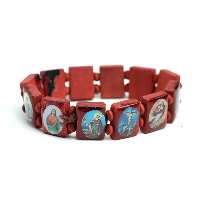 Colorful Wooden Rosary Bracelet