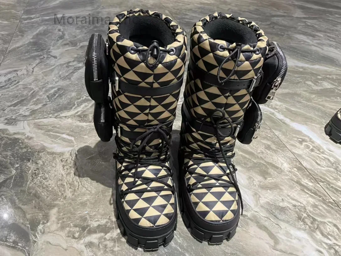 

Bag Thick Bottom Women's Snow Boots Waterproof Non-Slip Designer Female Ankle Boots Platform Keep Warm Fur Ladies Winter Shoes