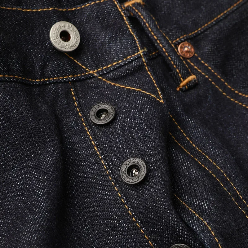 DN-0006 14oz JAPAN Raw Indigo Selvage Washed Loose Fitting Pants Sanforised Denim Jean 2