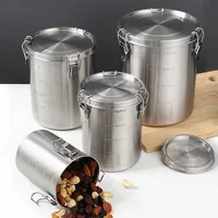 Pots hermétiques à thé, récipients hermétiques pour céréales entiers pour aliments, récipient scellé en acier inoxydable, stockage de grains de café hermétiques 2