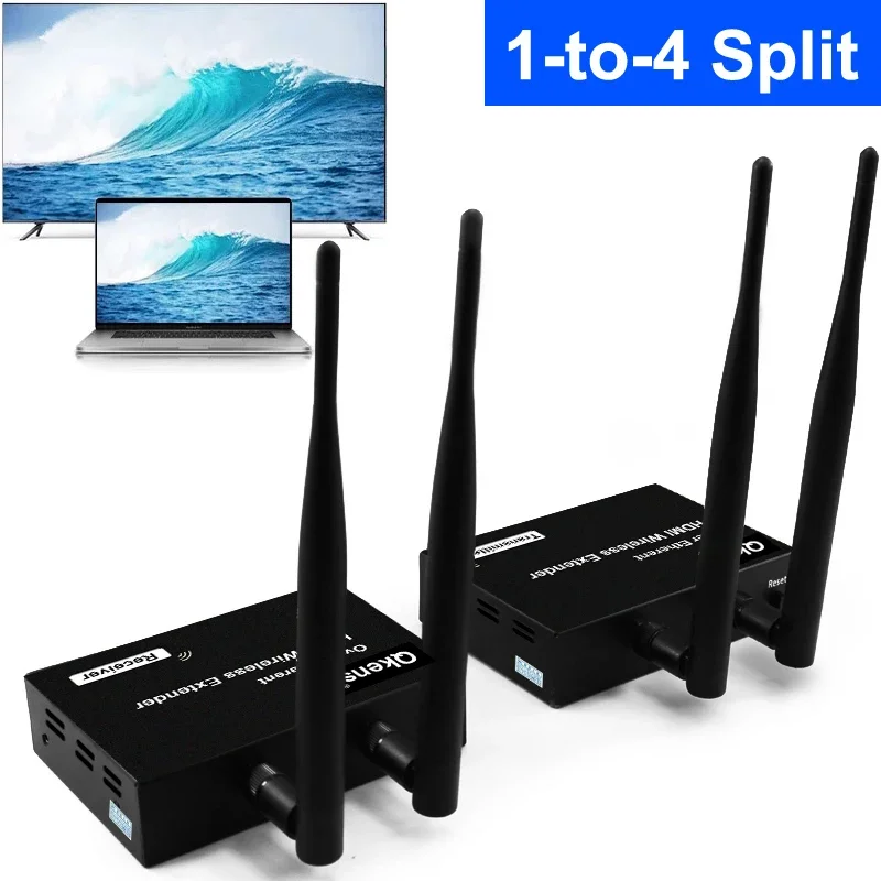 200m Wireless HDMI Video Transmitter Receiver Extender Display Adapter 1 To 2 3 4 Splitter for DVD PS4 Camera PC To TV Monitor