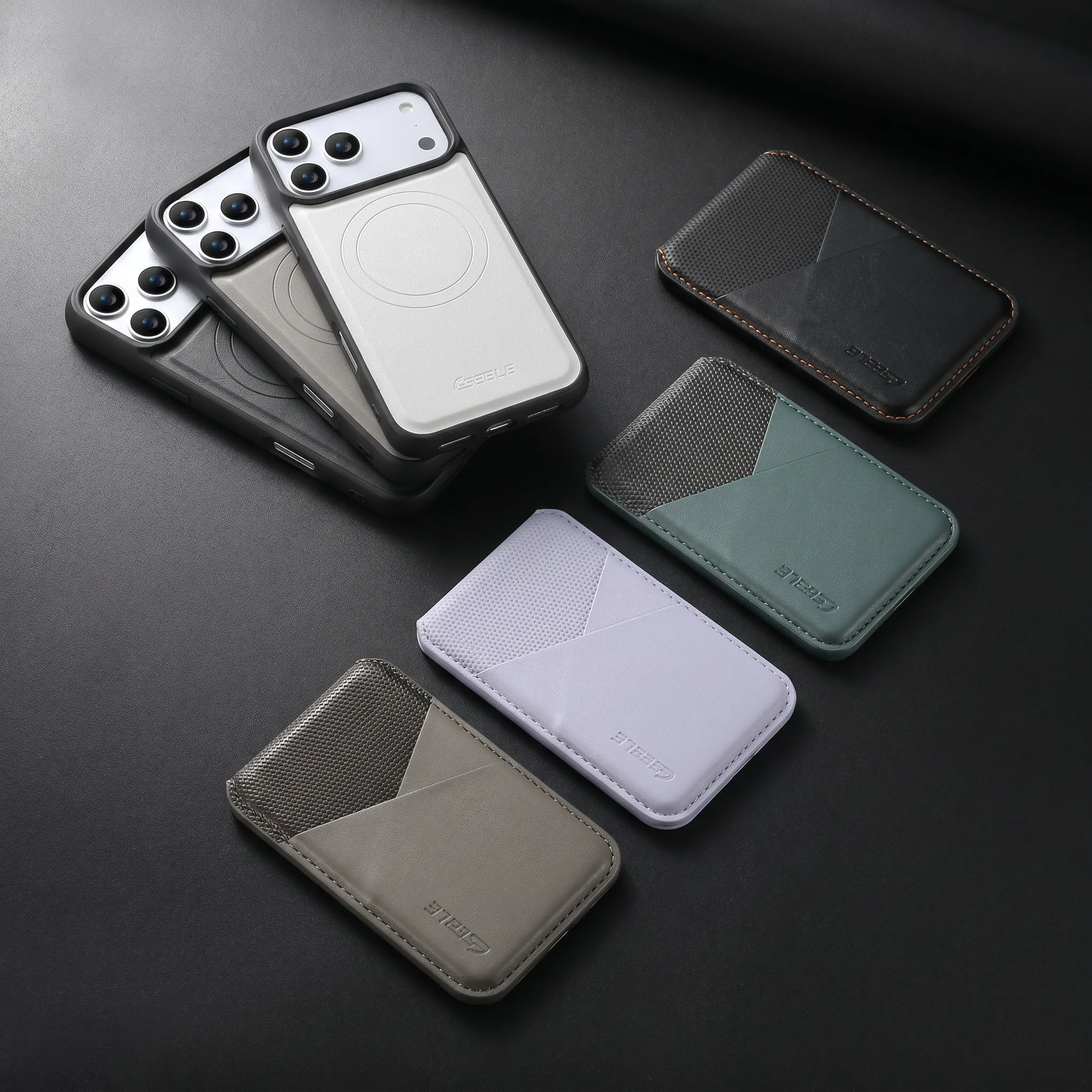 Elegant 2-in-1 Detachable Magnetic Leather Wallet Phone Case with Color-Blocked Card Pocket