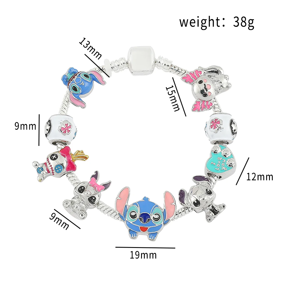 Guidre 2 pcs Lilo stitch Bracelet,Lilo stitch Bracelet à breloques