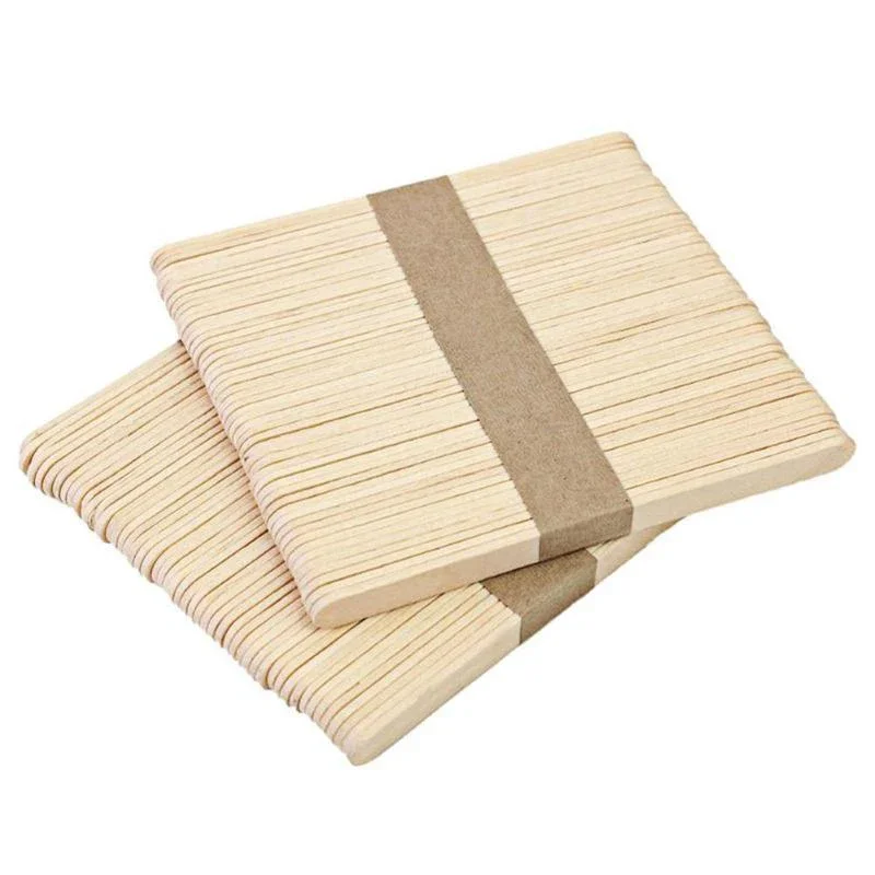 50pcs/100pcs Ice Cream Popsicle Sticks Natural Wooden Sticks Ice Cream Spoon Hand Crafts Art Ice Cream Lolly Cake Tools