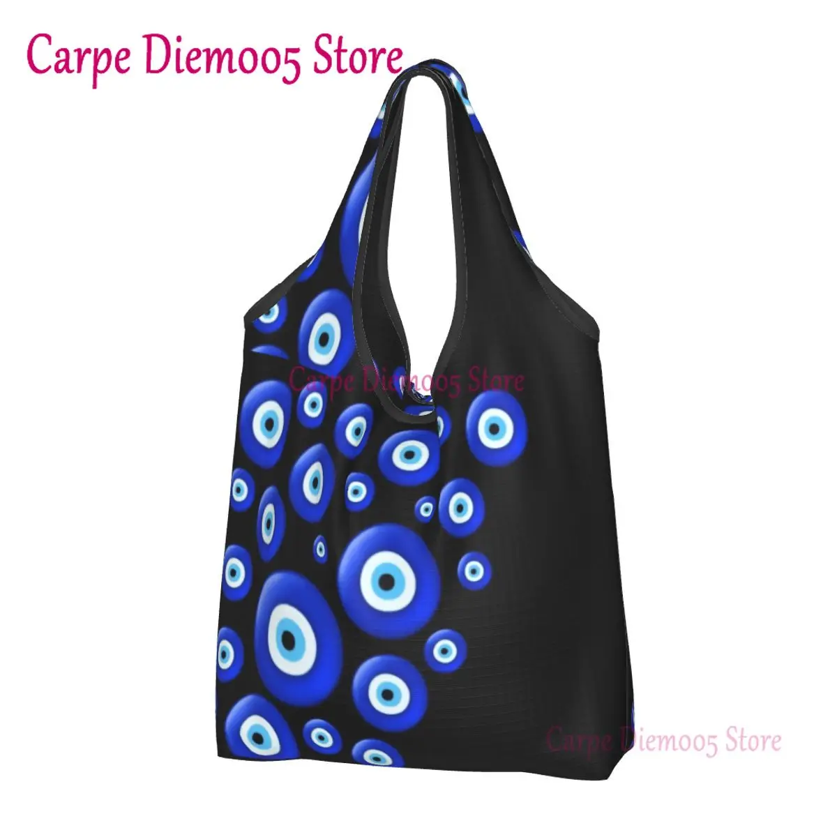 Evil Eye Grocery Shopping Bags Fashion Shopper Tote Shoulder Bag Large Capacity Portable Hamsa Hand Of Fatima Handbag
