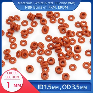 Уплотнительное кольцо CS 1 мм внутренний диаметр 1,5 мм внешний диаметр 3,5 мм материал с силиконовым уплотнением VMQ NBR FKM EPDM ORing