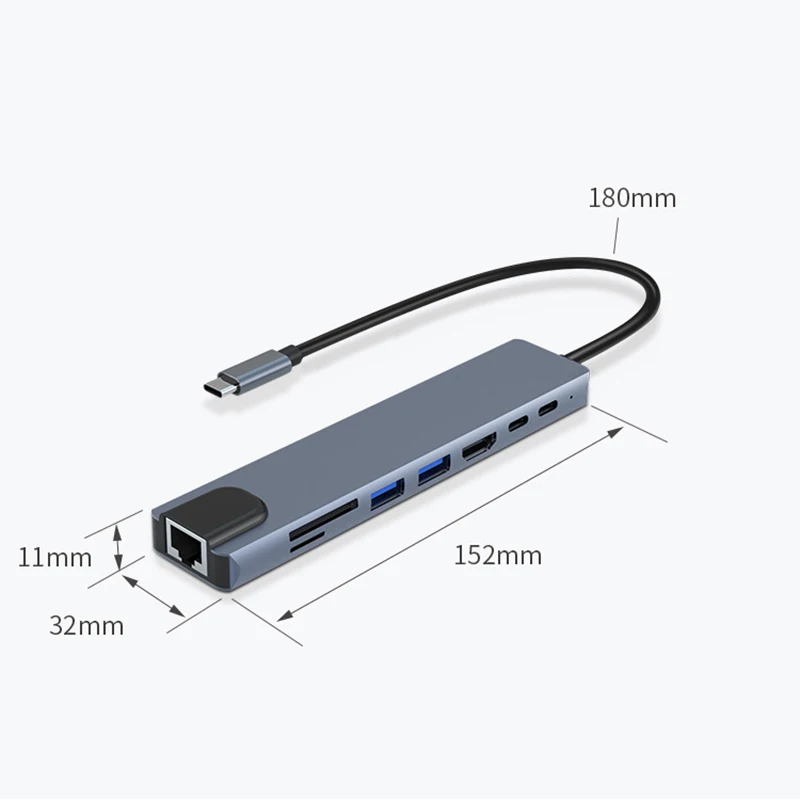 Type-c Aluminum Alloy Docking Station 3.0USB Splitter