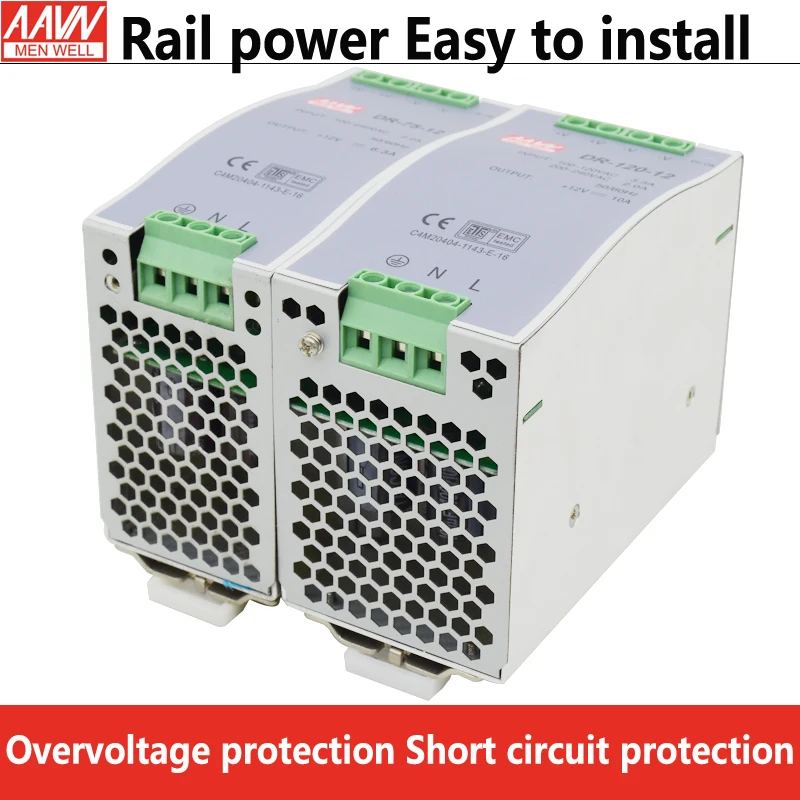 Transformador Industrial do Trilho do Ruído do Cartão do Sensor do Plc do Controle da C.c. 75w24v3.2a da Alimentação Supply120w24v5a do Interruptor do Trilho de 7524 Dr120-24din