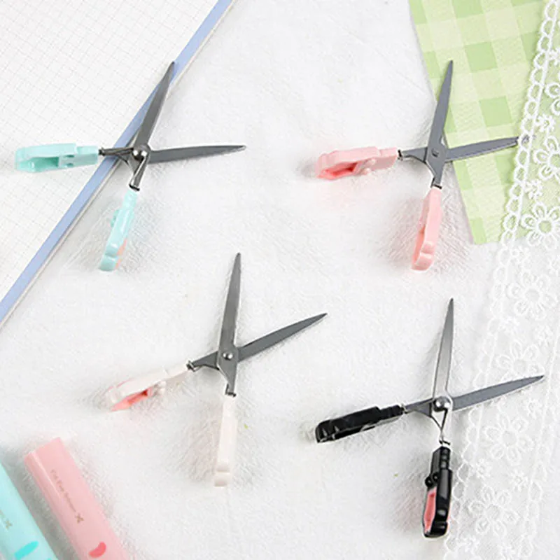 1Pcs Cute Multifunctional Hand Scissors Folding Design Mini Portable Kawaii Cat Paw Art Scissors School Stationery Novelty