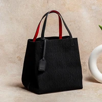 CHCH Tote Bag New Large Capacity Black Simple Knitted Shopping Bag 27*20*28cm - Image 3