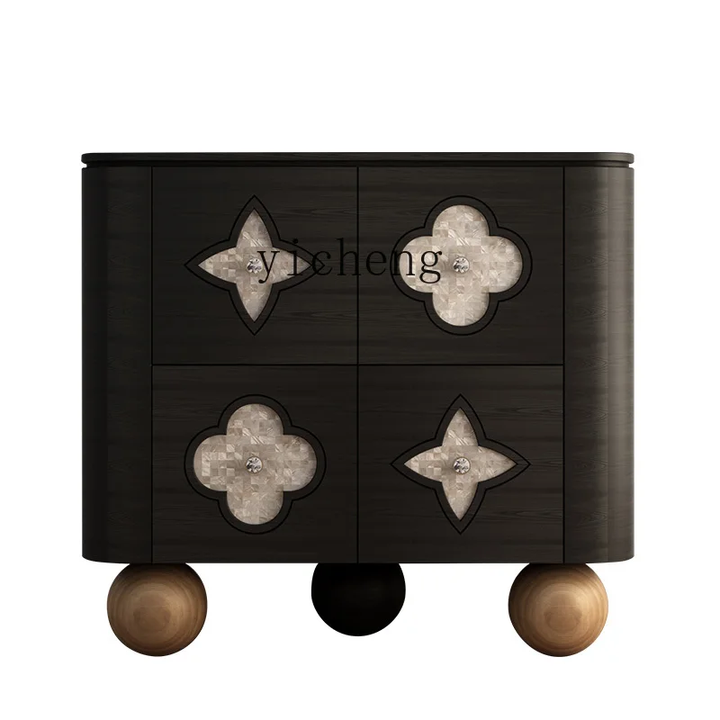 

XC Clover Sideboard Cabinet French Retro Solid Wood Locker Restaurant Multi-Functional Storage Cabinet Entrance Cabinet