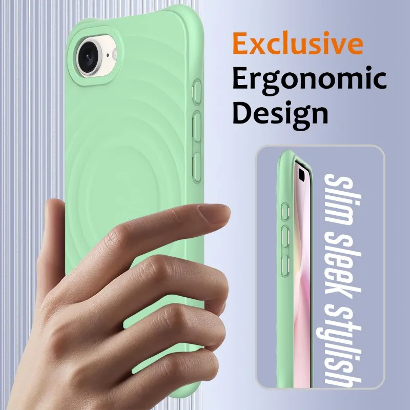 Microfiber Ripple Liquid Silicone Magnetic Case with Matte Finish