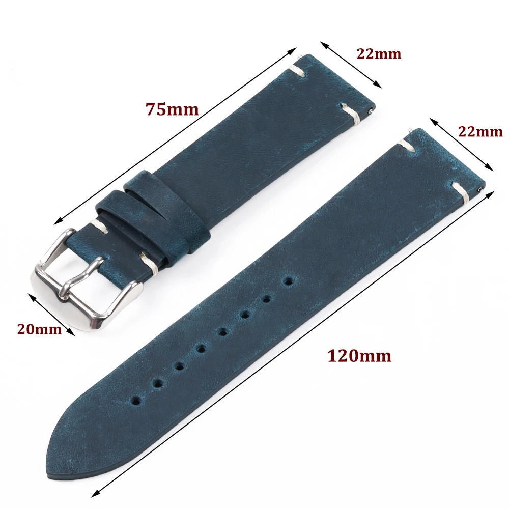 Premium Calfskin Leather Quick Release Watch Strap in Brown