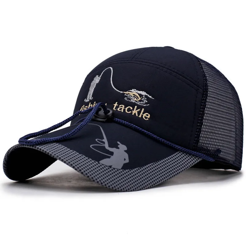 Mesh Fishing Cap Drawstring Adjustable Sports Sun Visor Hat Unisex fishing Sport Baseball Multifunction