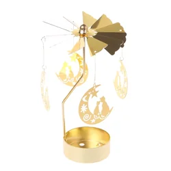Metal Rotating Candle Holder - Festive Decoration (Moon cat)
