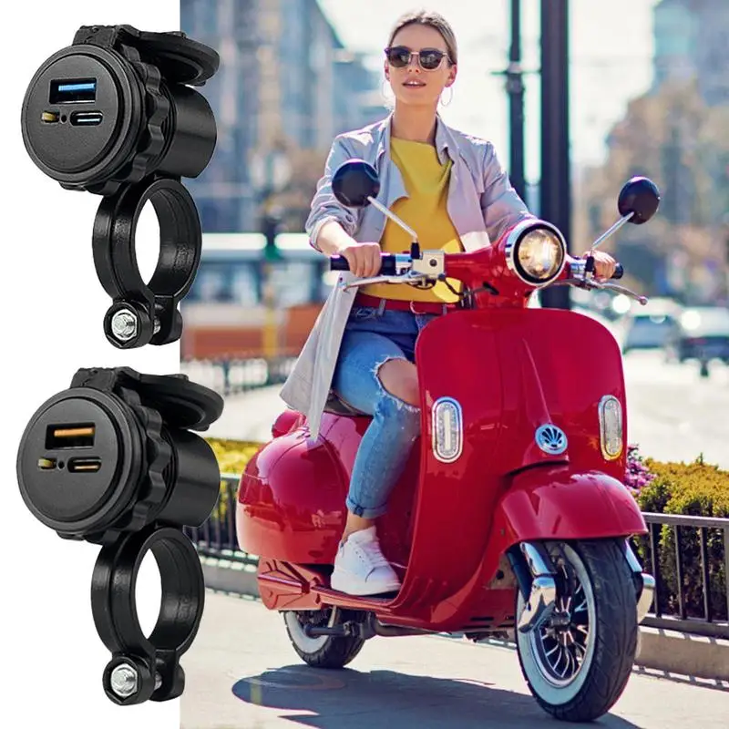 Motorcycle USB Charger Waterproof Vehicle Mounted Charger Motorbike Handlebar Charger Motorcycle Socket Adapter For Motorbike 12 24v motorcycle usb charger power adapter waterproof for honda vtr1000f firestorm cbr125r cbr300r cb300f fa