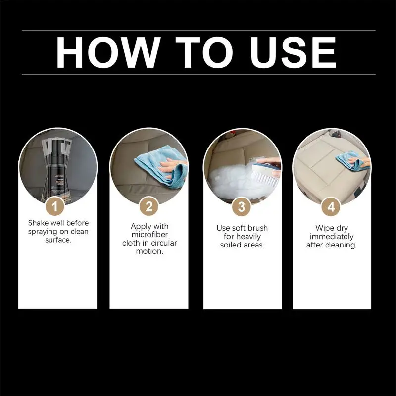 Car Seat Cleaner 100ml Safe Powerful Multi-purpose Foam Cleaner Foaming Automotive Care Products For Home Kitchen Bathroom