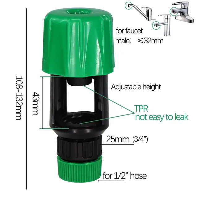 Két Színű Műanyag Csaptelep Univerzális Tömlőcsatlakozó Konyha Erkély Gyors Csatlakozás Kerti Gyep Öntöző Tömlő Adapter - Image 4