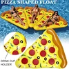 Summer Water Play Toys Inflatable Pizza Pool Float for Adults with 3 Cup Holders Inflatable Giant Pizza Slice Beach Party Toys 4