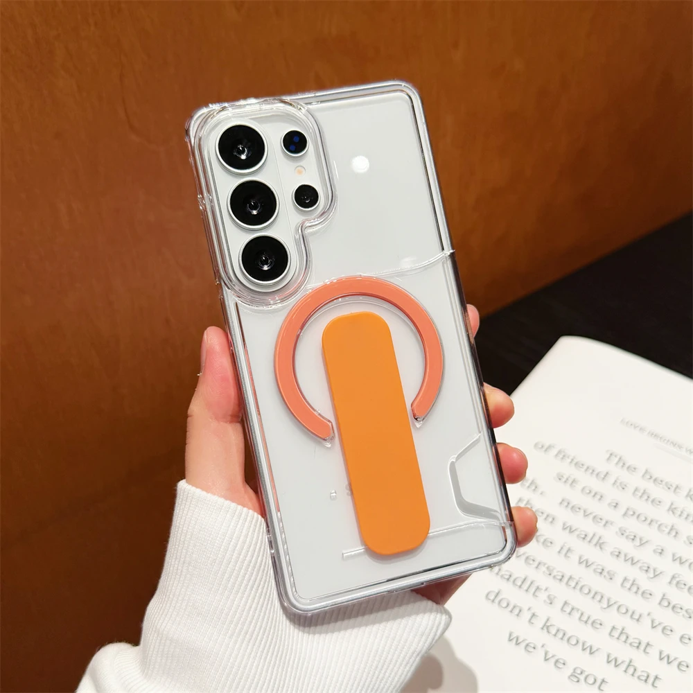 Luxury Clear Card Holder with Magnetic Bracket - Shockproof Hard Case