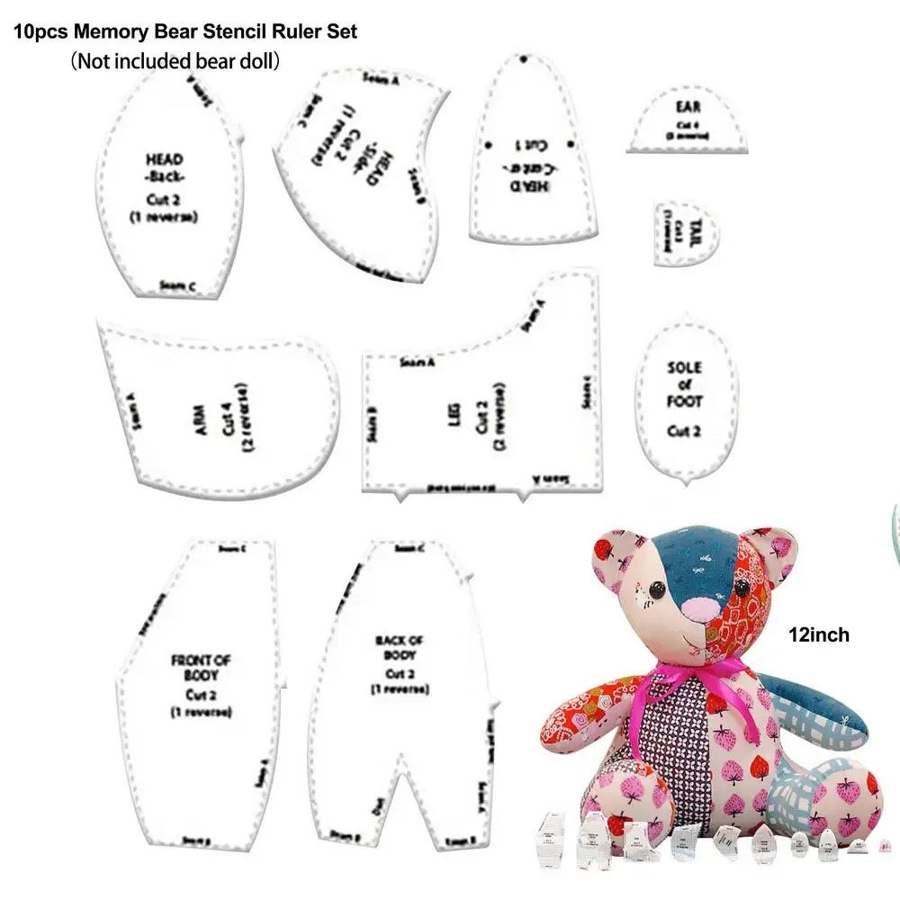 Memory Bear Template Ruler Set for Sewing Handmade for Clothes Sewing With  accessories and instructions Easy and simple to make - AliExpress