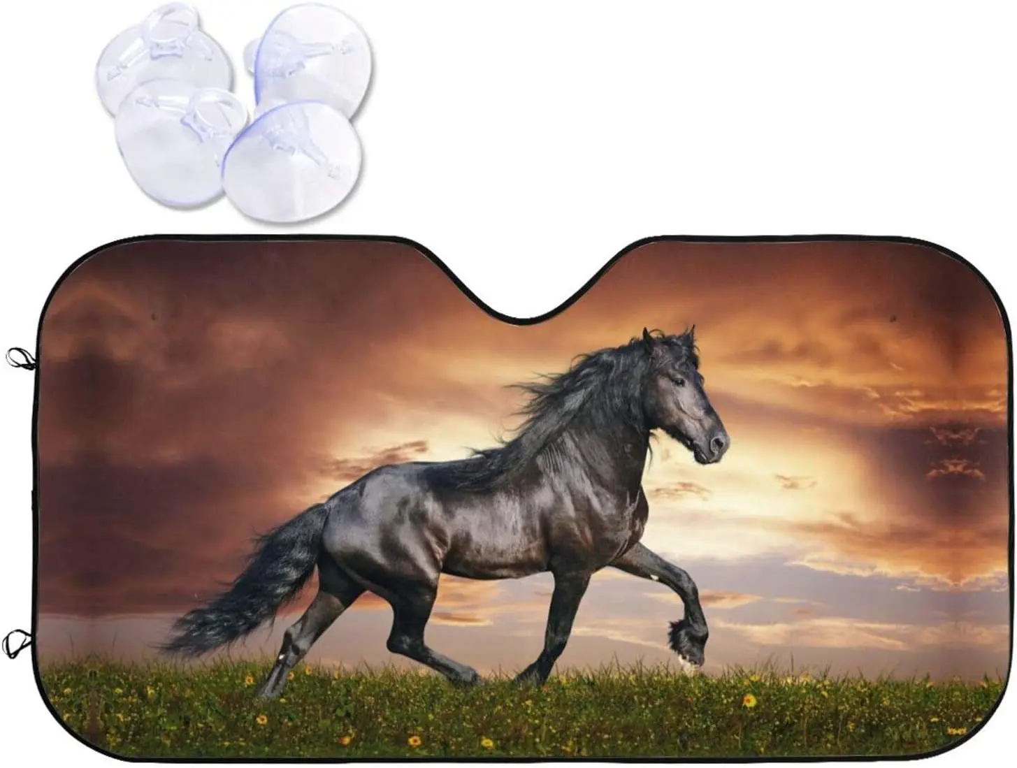 

Foruidea 3D Horse Print Car Windshield Sun Shade Auto Sunshade for Car Truck SUV-Blocks Rays Sun Visor Protector-Keeps Your Vehi