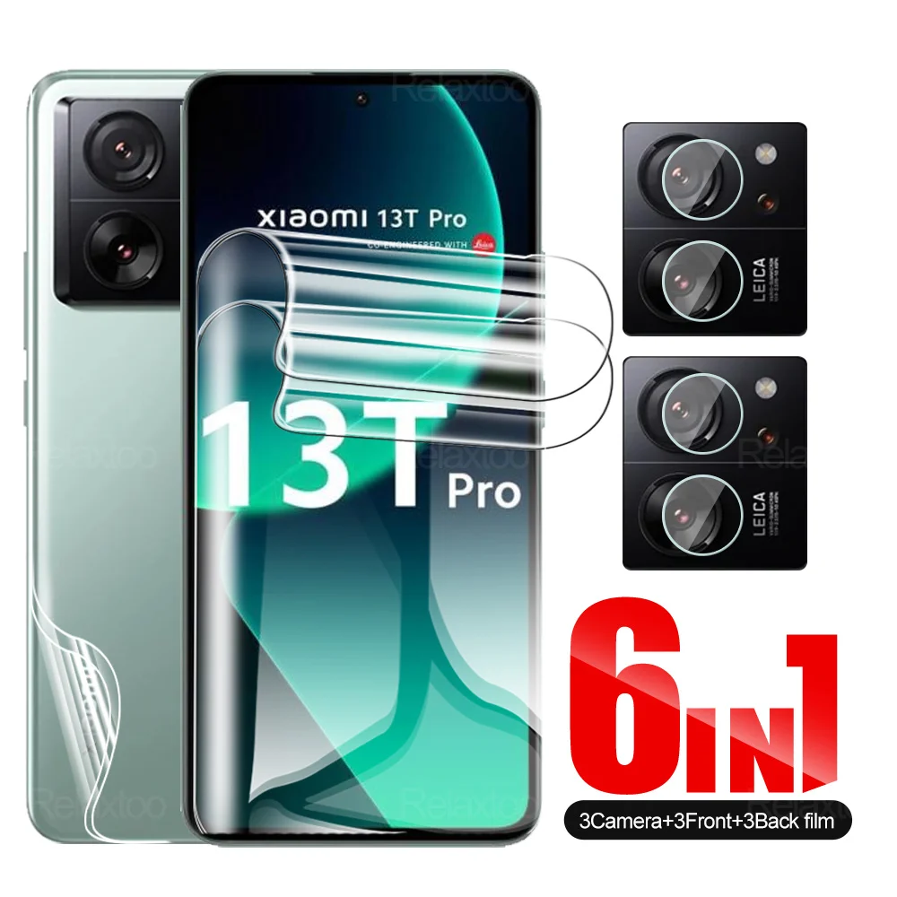 

6 в 1 Защитная пленка для задней панели Xiao mi 13 T Pro 5G Гидрогелевая пленка xiomi13t Mi 13TPro Xaomi Xio mi 13 T Mi13T Pro стекло для камеры