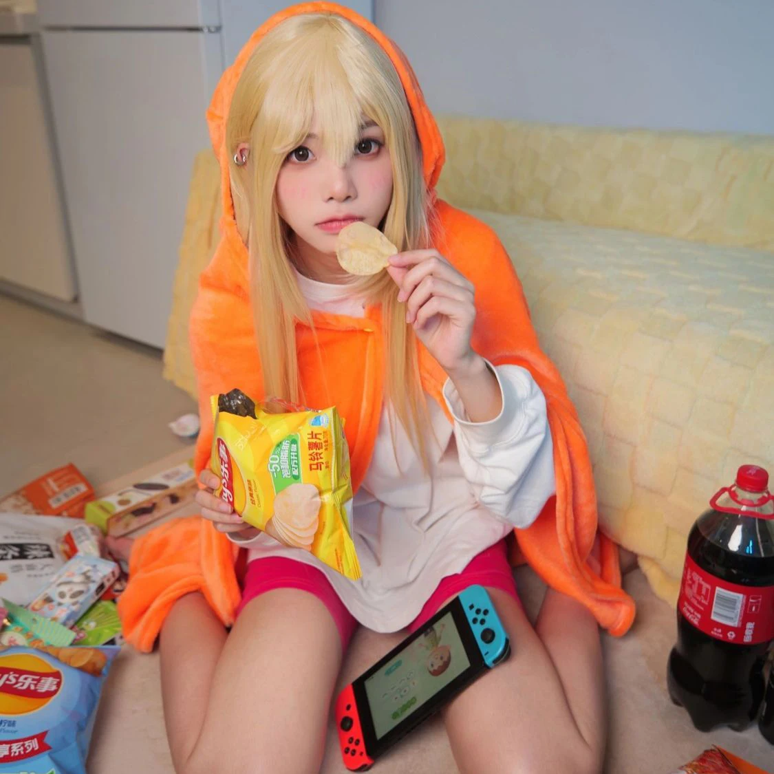 Himoto! Umaru-chan mantello Anime Umaru Chan Doma Umaru Costume Cosplay coperta di flanella mantello morbido felpa con cappuccio Costume di Halloween - immagine 4