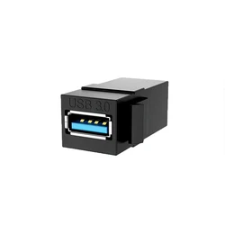 Universal Keystone Jack Adapter with USB 3.0, Type C, RJ45, and 4K HDMI Snap - In Connectors - 2PCS (USB3.0 A Black)