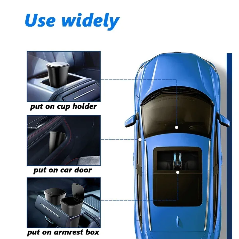 650ML Car Garbage Bin Ashtray Dust Case Holder Click Open Cover Car Trash Can Auto Organizer Storage Bag