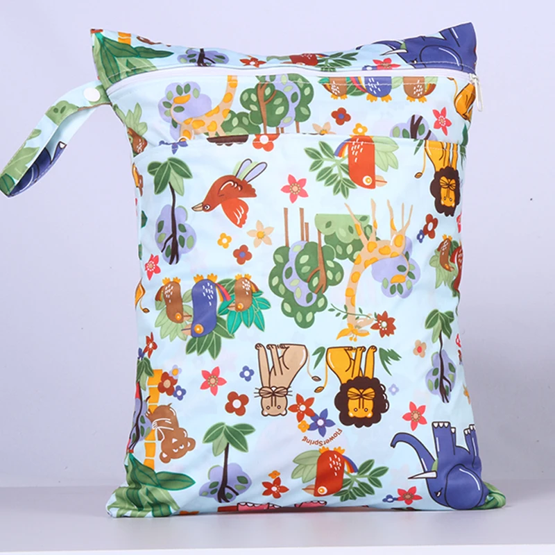 Borsa asciutta bagnata 30*40cm confezioni di maternità per bambini borsa per pannolini con cerniera lavabile borsa per pannolini da viaggio per il nuoto borsa bagnata impermeabile - immagine 6