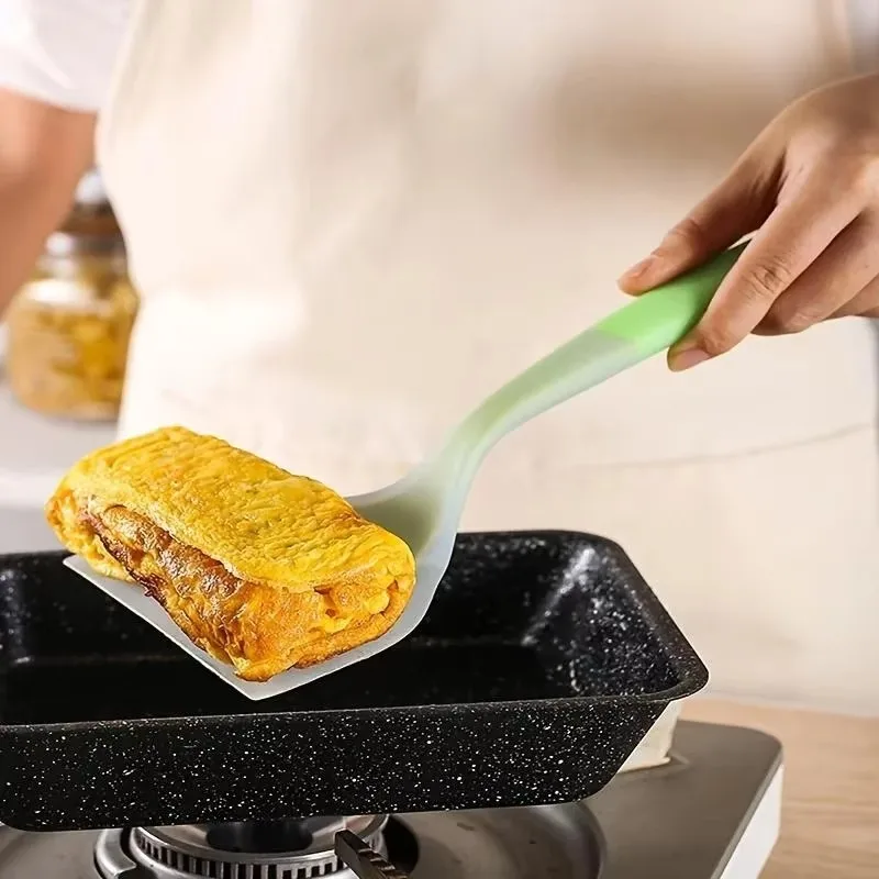 Silicone Wrapped Spatula, Durable Heat-Resistant Silicone Spatula, Pancakes Shovel Non-Stick Heat-Resistant Wide Flat Turner