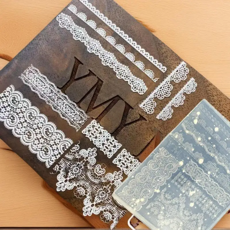 3D 실리콘 네일 몰드 네일 아트 장식 DIY 릴리프 레이스 리본 템플릿 네일 쥬얼리 공예 투명 네일 몰드