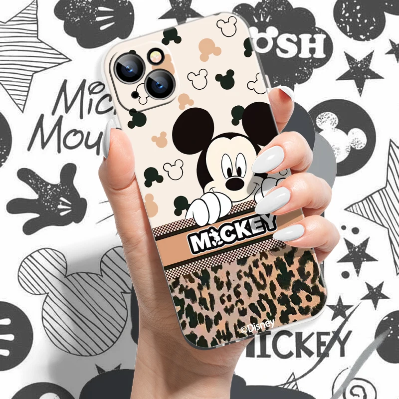 iphone se silicone case Leopard print Mickey Minnie mouse For iPhone 11 12 13 Pro Mini X XR XS Max SE 6 6S 7 8 Plus Phone Case Soft silicone Cover funda iphone se wallet case